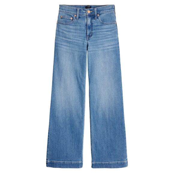 J.Crew 2025 Classic Wide-Leg Blue Denim Jeans Cotton Light Wash Size 30 Womens - Picture 1 of 14